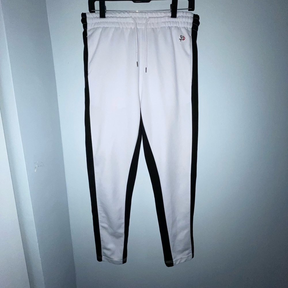 Black Striped White Track Pants
